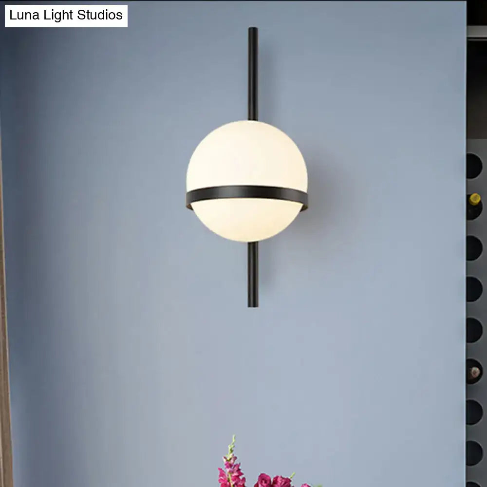 Modern black & gold glass shade wall sconce bedroom e26 e27 light