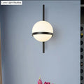 Modern black & gold glass shade wall sconce bedroom e26 e27 light