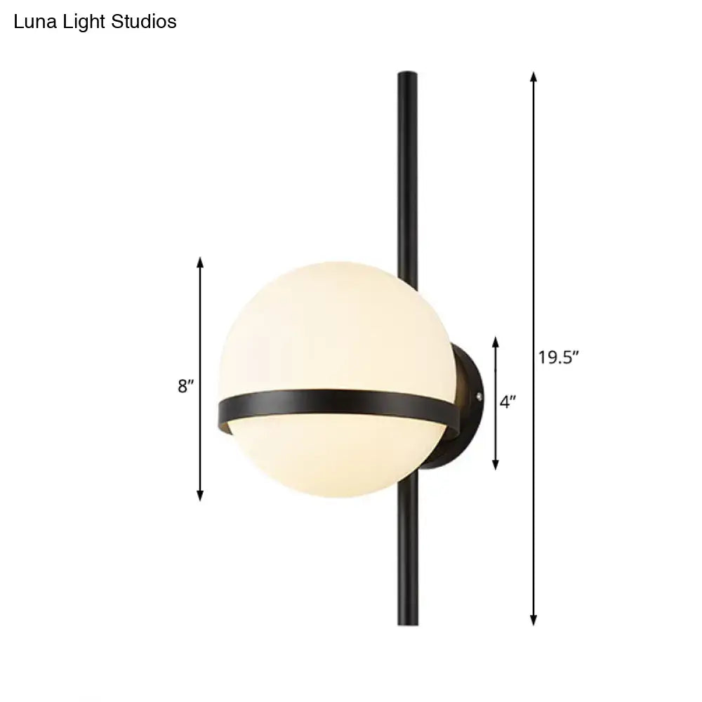 Modern black & gold glass shade wall sconce bedroom e26 e27 light