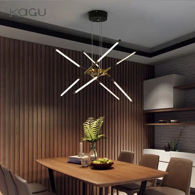 Modern black & gold led ceiling chandelier living room light