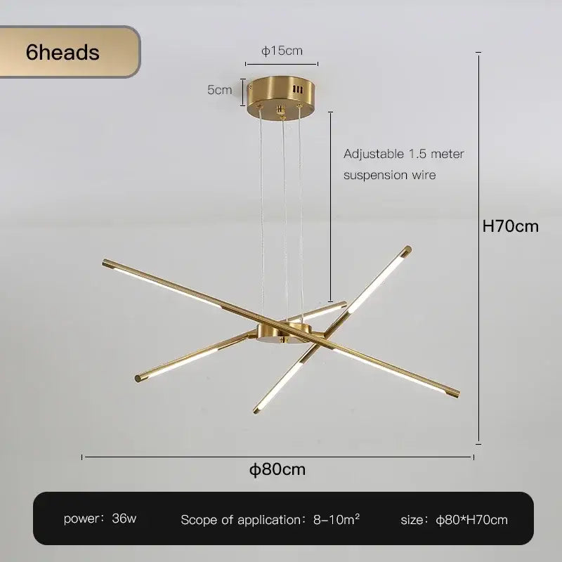 Modern black & gold led ceiling chandelier living room light