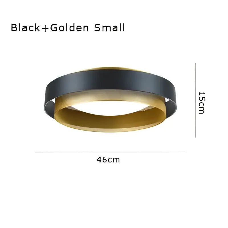 Modern black & gold led ceiling lamp for home office