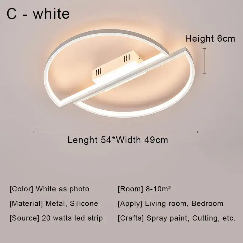 Modern black & gold led chandelier ceiling light for living room