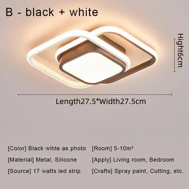 Modern black & gold led chandelier ceiling light for living room