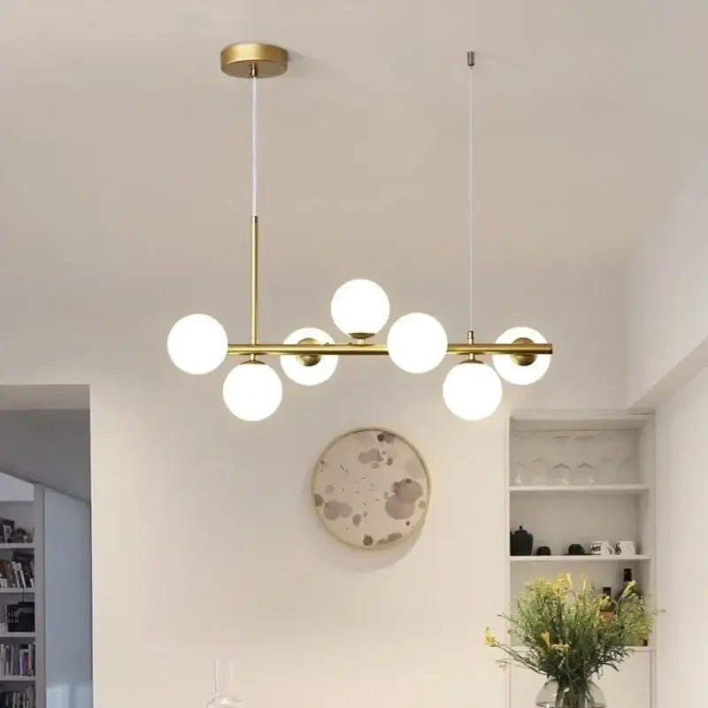 Modern black & gold led pendant chandelier for living room