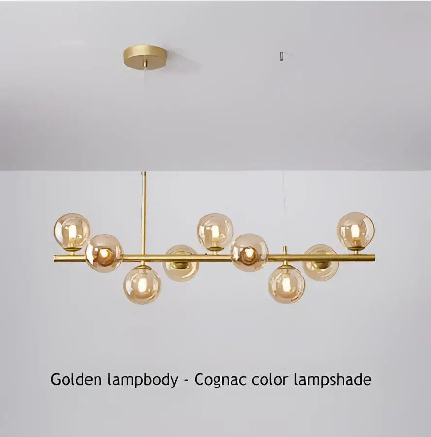 Modern black & gold led pendant chandelier for living room