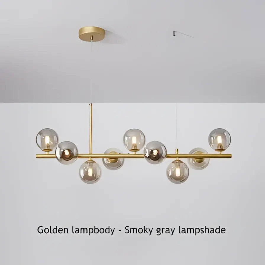 Modern black & gold led pendant chandelier for living room