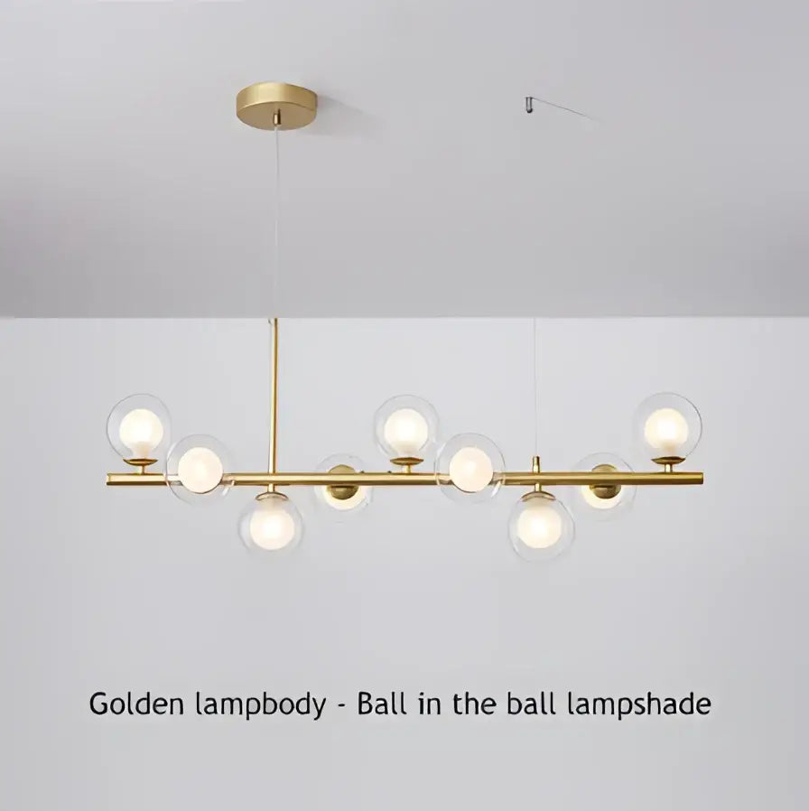 Modern black & gold led pendant chandelier for living room