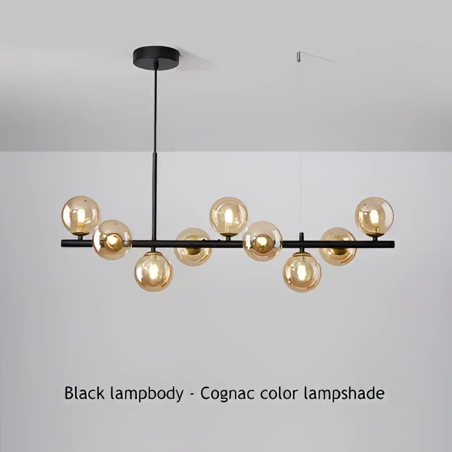 Modern black & gold led pendant chandelier for living room