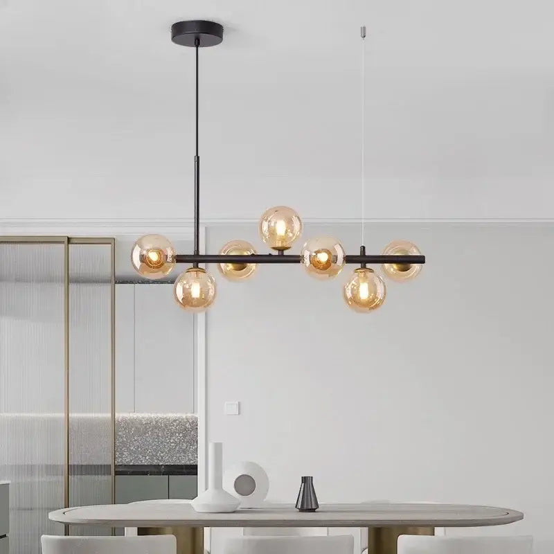 Modern black & gold led pendant chandelier for living room