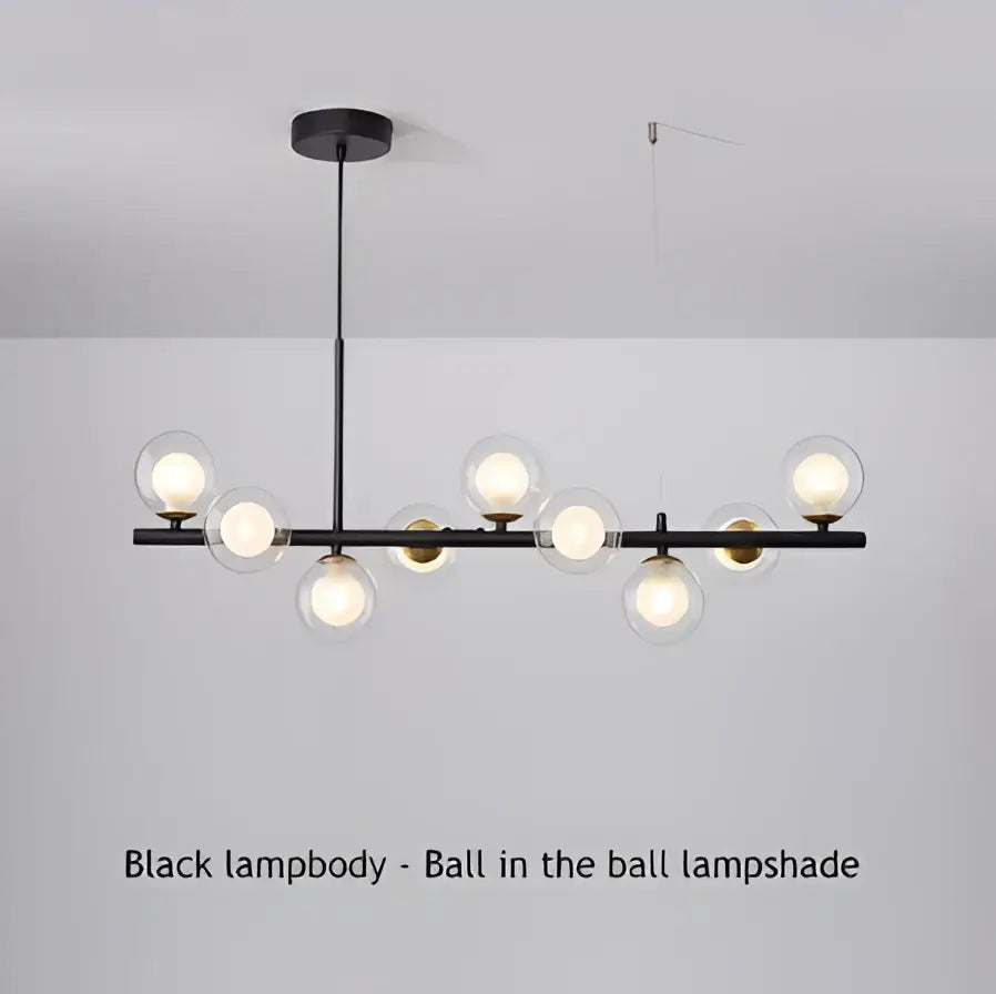 Modern black & gold led pendant chandelier for living room