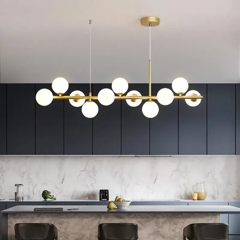 Modern black & gold led pendant chandelier for living room