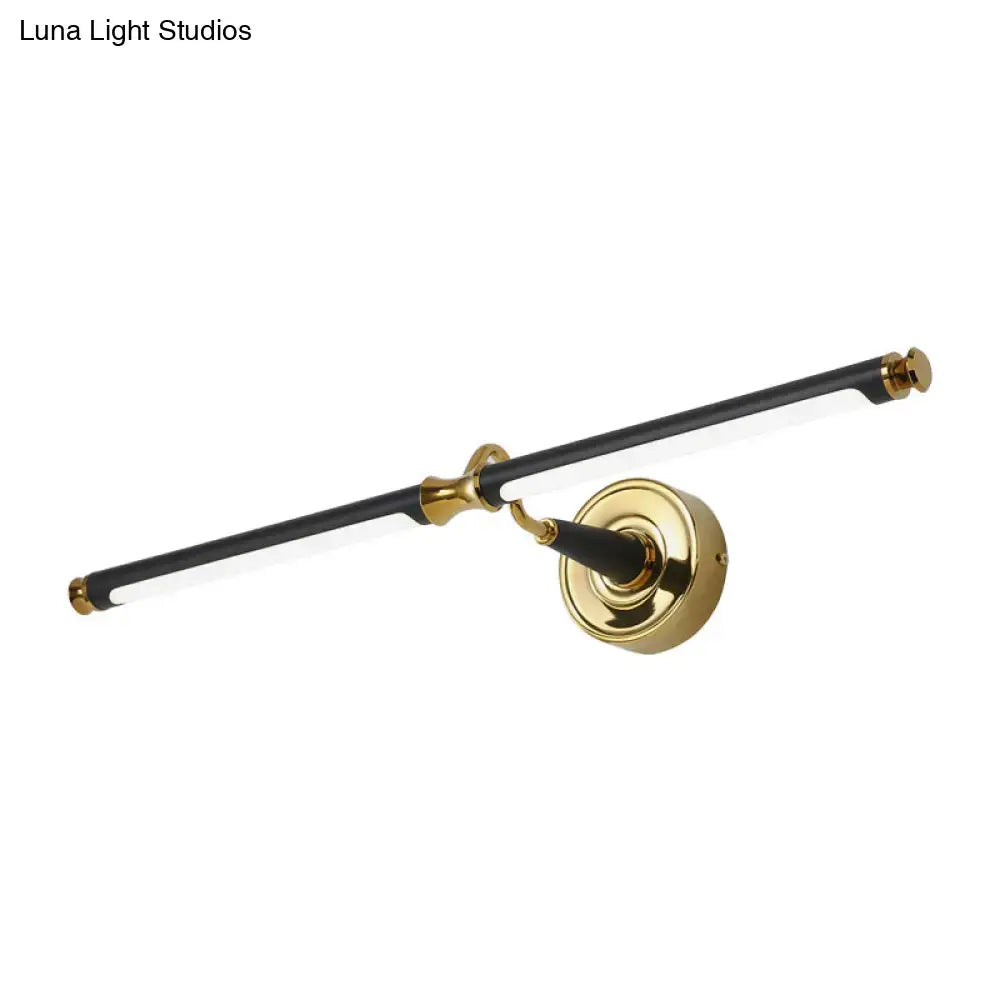Modern black & gold led vanity wall light bathroom sconce