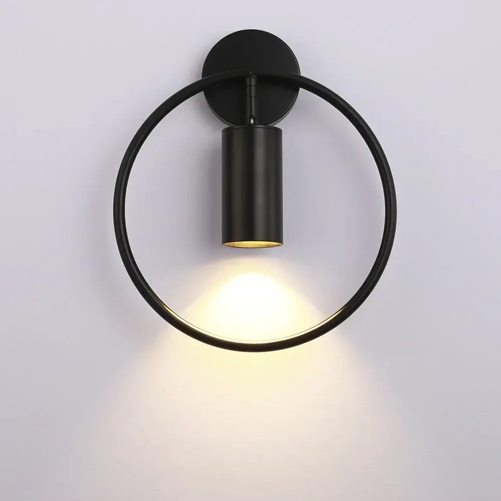 Modern black & gold led wall lamp for living room bedroom