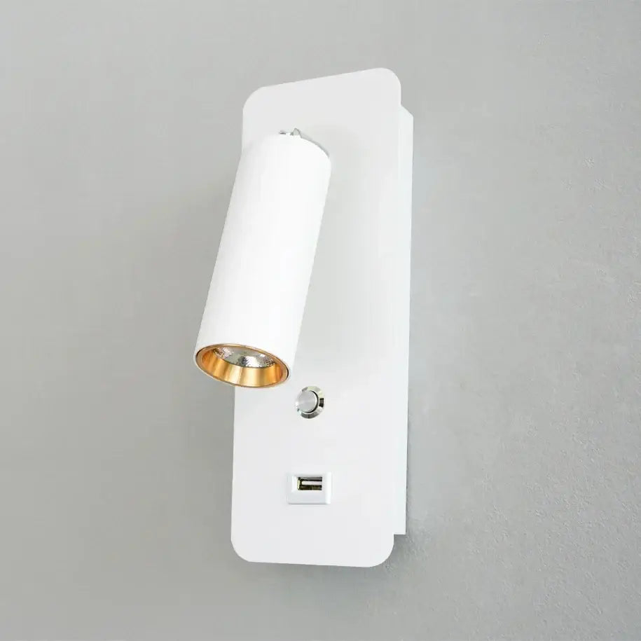 Modern black & gold led wall lights bedroom usb charging port