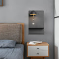 Modern black & gold metal wall light with usb – living room