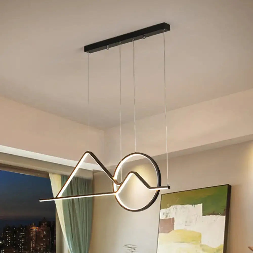 Modern black & gold mountain pendant chandelier dining room light