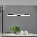 Modern black & gold oblong acrylic pendant light dining room lamp