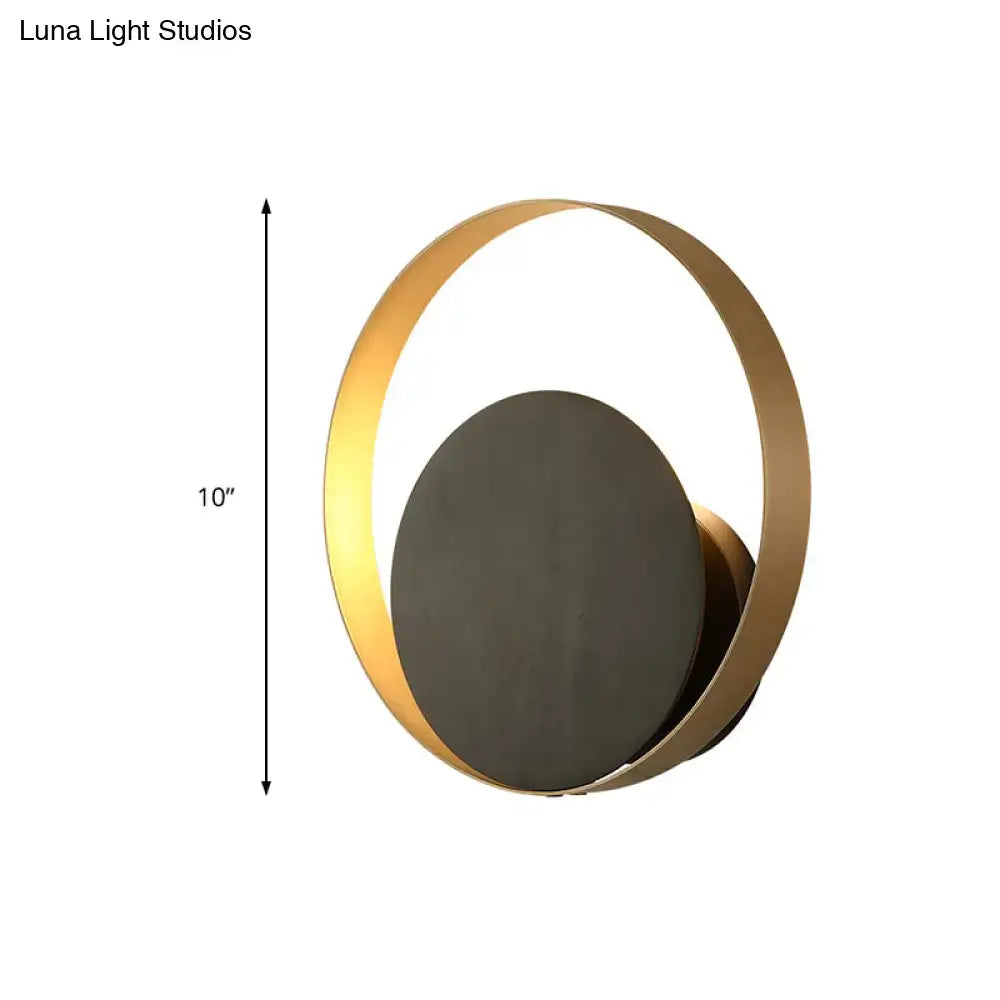 Modern black & gold orbit sconce light – living room ambient lamp