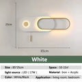 Modern black & gold oval led wall lamp bedroom sconce