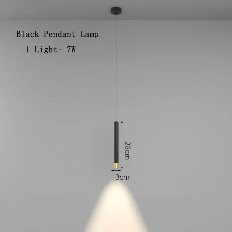 Modern black & gold oval pendant lamps bedroom minimalist lighting
