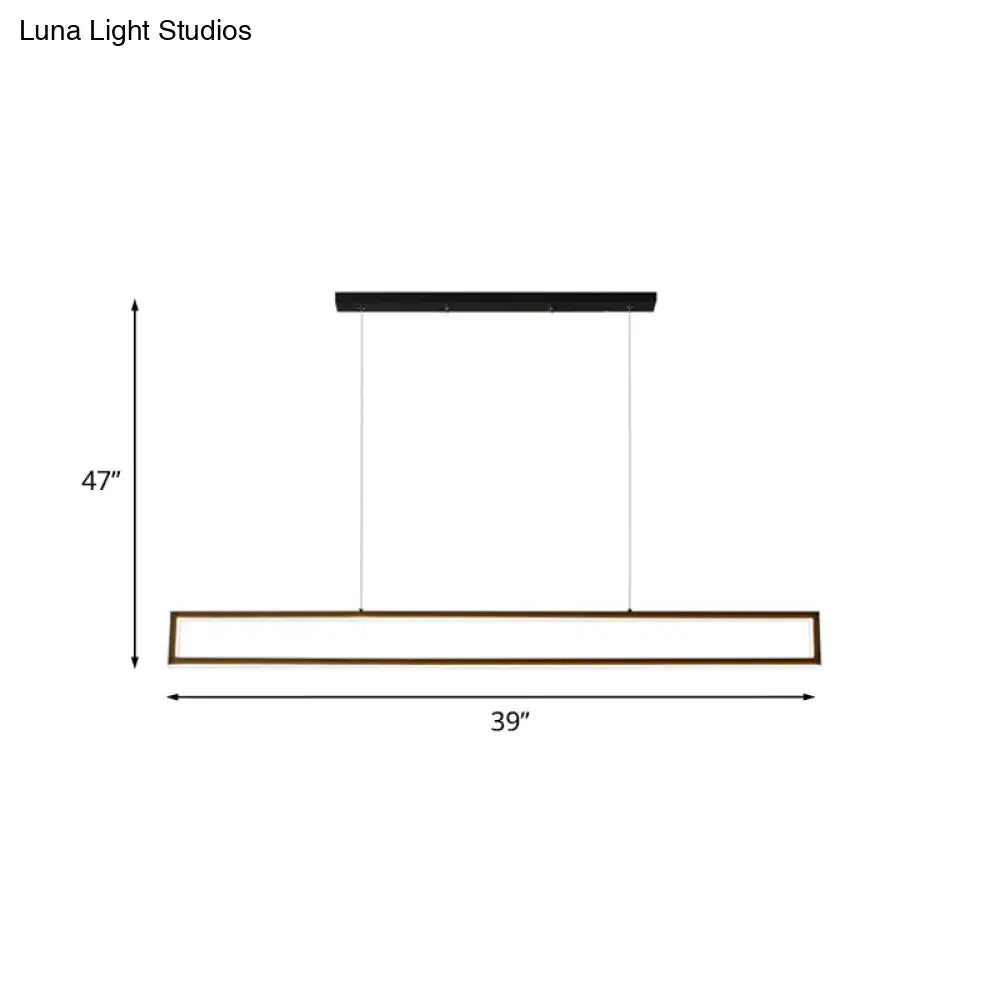 Modern black & gold rectangular led pendant light dining room 110v-120v