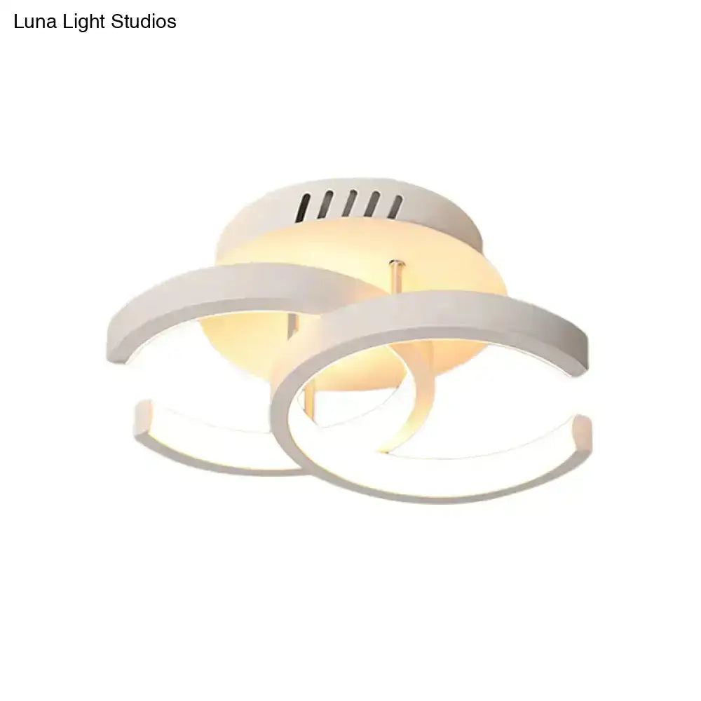 Modern black & gold spiral ceiling lamp for corridor round square moon
