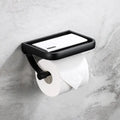Modern black & gold tissue paper holder with phone tray bathroom rack