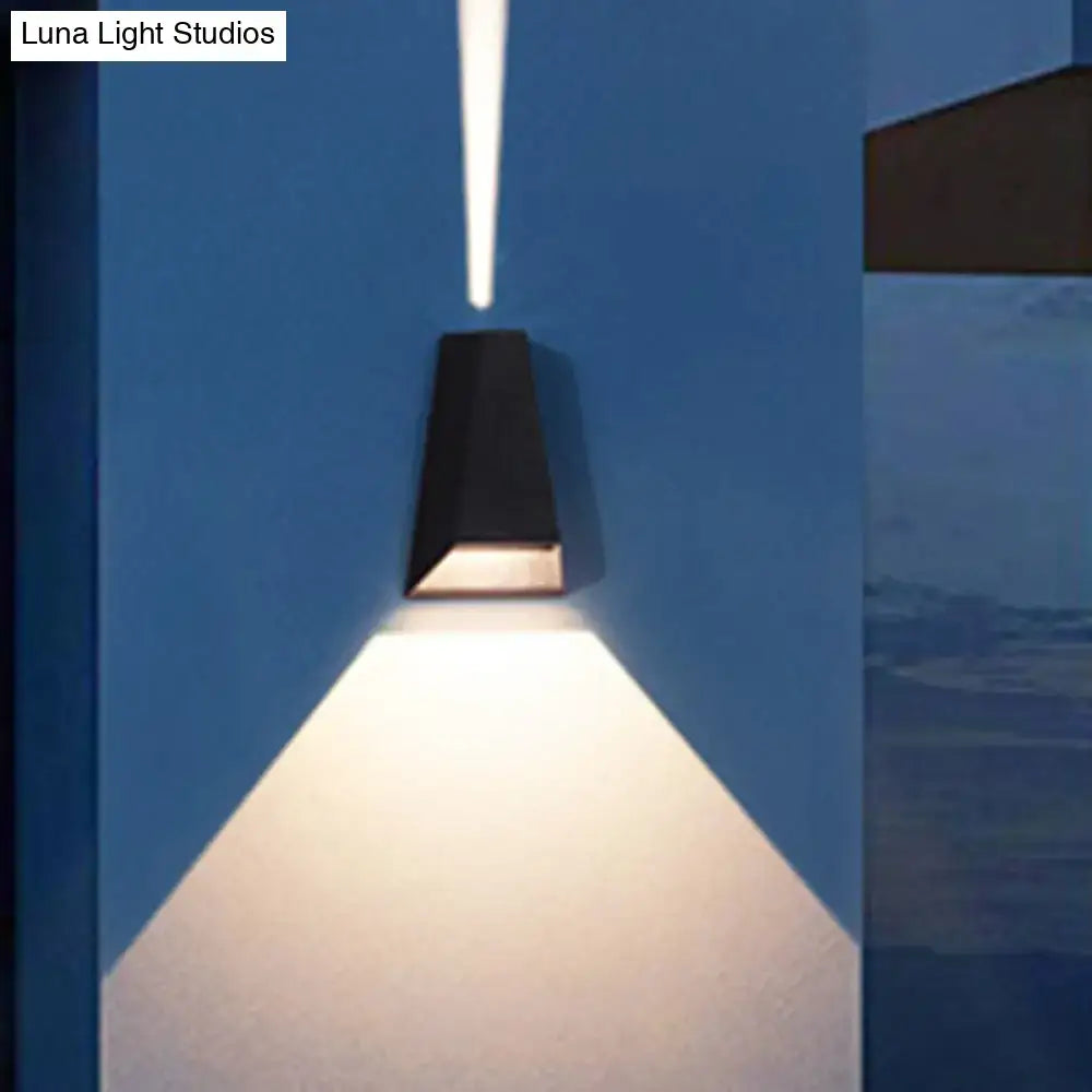 Modern black & gold triangle led wall light bedroom warm white light