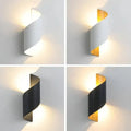 Modern black & gold twisted led wall lamp corridor sconce