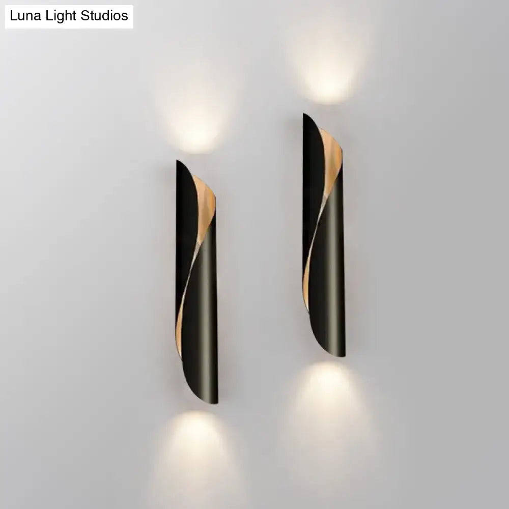 Modern black & gold twisted wall sconce light corridor fixture