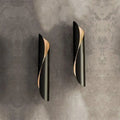 Modern black & gold twisted wall sconce light corridor fixture