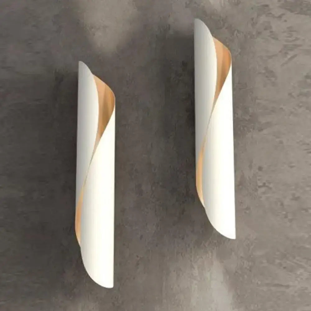 Modern black & gold twisted wall sconce light corridor fixture