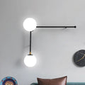 Modern black & gold wall lamp bedroom glass sconce modern design