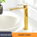 Modern black & gold waterfall single handle basin faucet bathroom tap