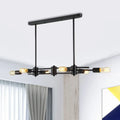 Modern black hanging chandelier – kitchen island exposed bulb light
