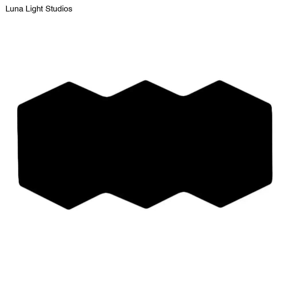 Modern black hexagon aluminum shade wall mount light bedroom decor
