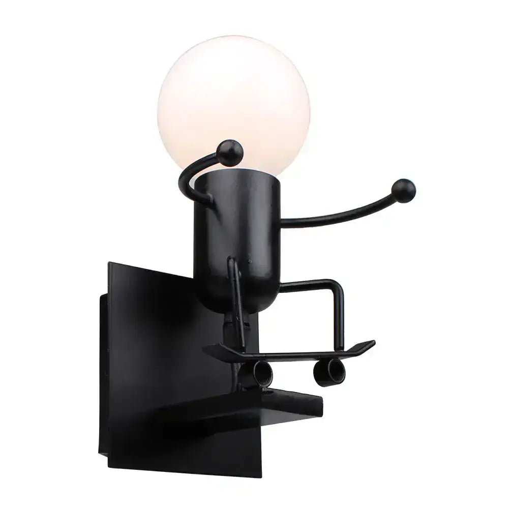 Modern black iron creative led wall sconce bedroom art decor