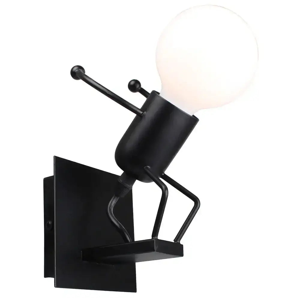 Modern black iron creative led wall sconce bedroom art decor