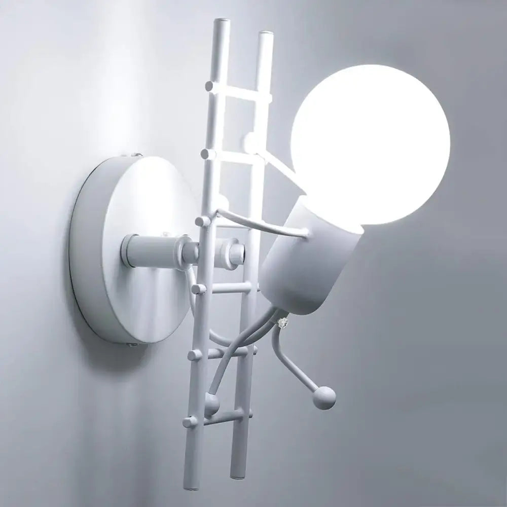 Modern black iron creative led wall sconce bedroom art decor