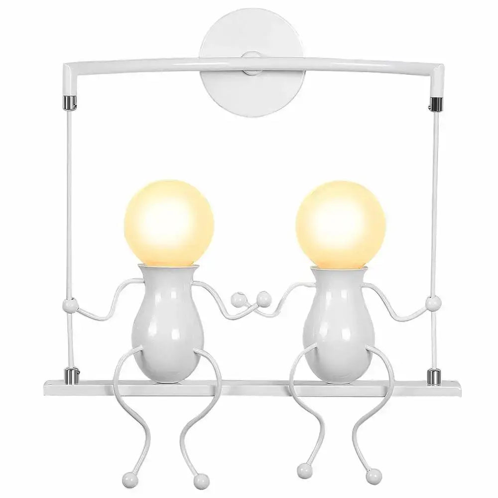 Modern black iron creative led wall sconce bedroom art decor
