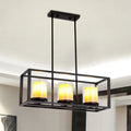 Modern black island pendant with white glass – kitchen lighting
