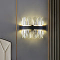 Modern black leather and crystal wall lamp bedroom 220v-240v light