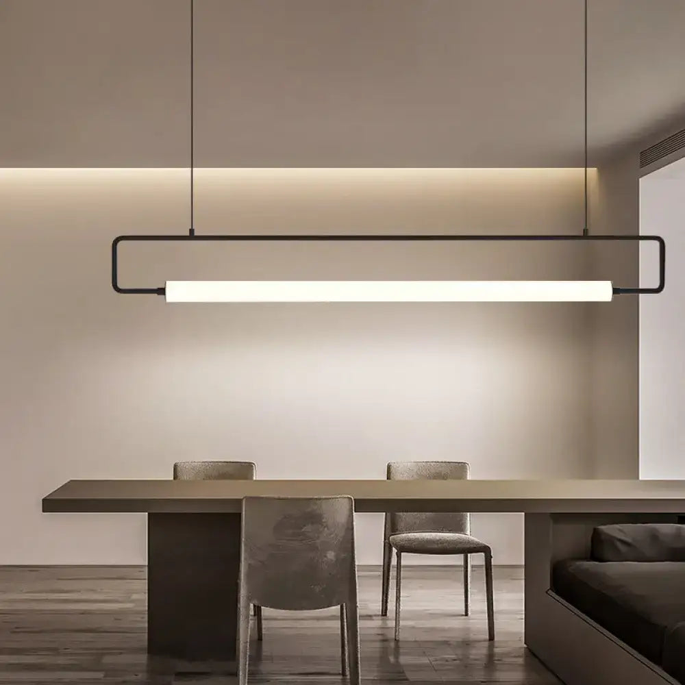 Modern black led ceiling island lighting for dining table