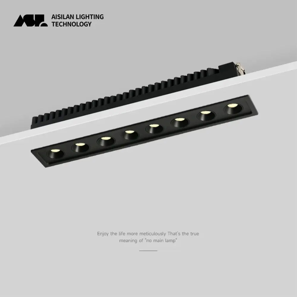 Modern black led grille downlight office recessed spot light