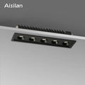 Modern black led grille downlight office recessed spot light