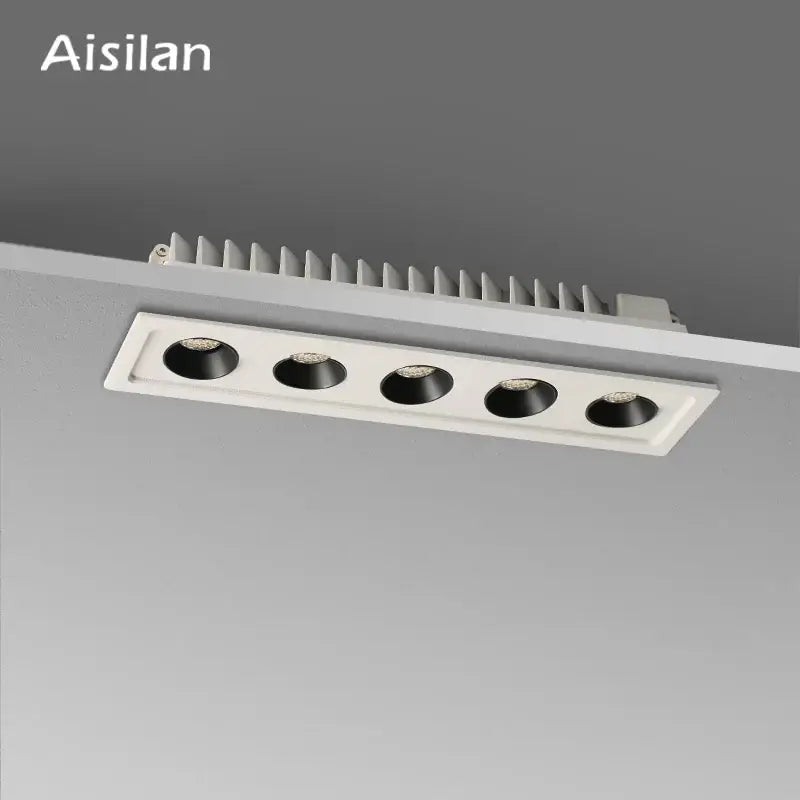 Modern black led grille downlight office recessed spot light