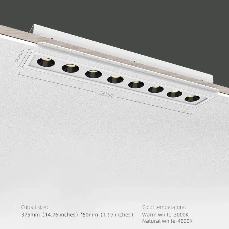 Modern black led grille downlight office recessed spot light