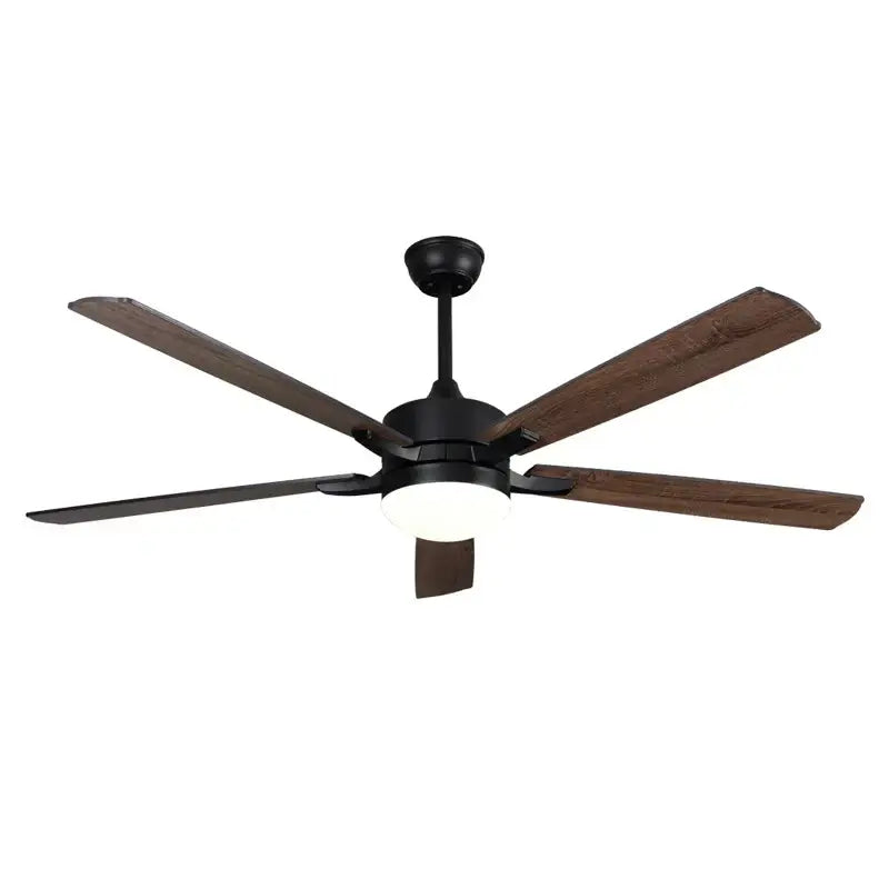 Modern black led modern indoor ceiling fan with wood blades bedroom