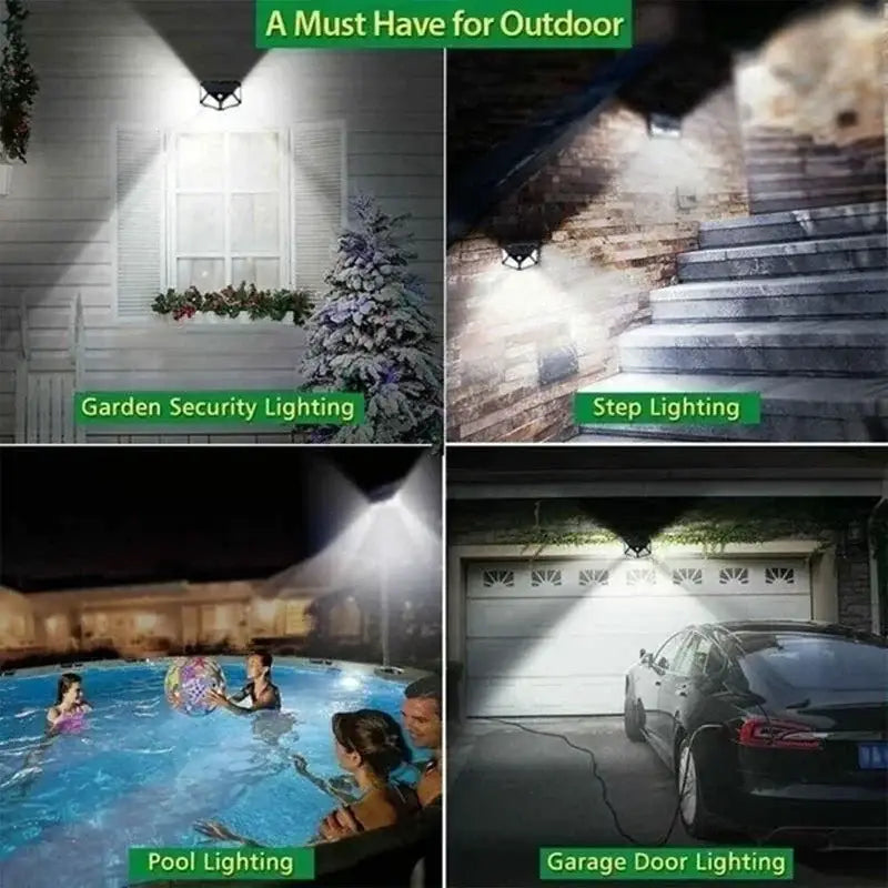 Modern black led solar wall lights garden motion sensor outdoor lamp